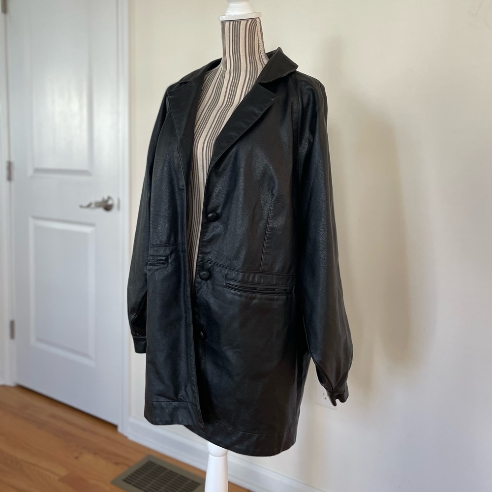 New Leather Oversized Jacket Small S - Fits Like Large L